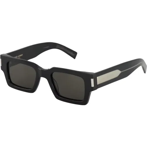 Schmale Rechteckige Sonnenbrille - Schwarz , unisex, Größe: L - Saint Laurent - Modalova