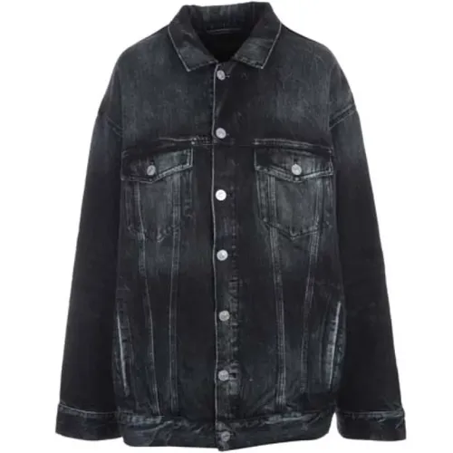 Denim Coat with Distressed Effect , female, Sizes: M - Balenciaga - Modalova