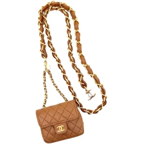 Brunt Stoff Chanel Crossbody Bag , female, Sizes: ONE SIZE - Chanel Vintage - Modalova