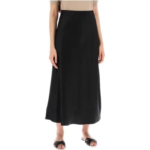 Satin Flared Midi Skirt , Damen, Größe: M - By Malene Birger - Modalova