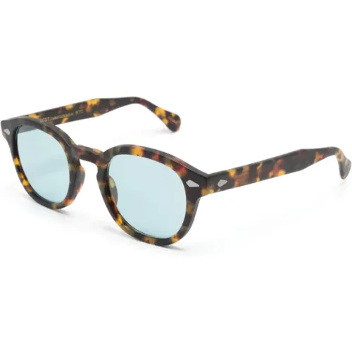 Matte Tortoise Sunglasses, versatile and stylish , unisex, Sizes: 49 MM - Moscot - Modalova