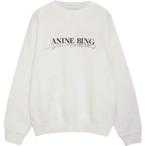 Oversized Doodle Ivory Sweatshirt , Damen, Größe: L - Anine Bing - Modalova