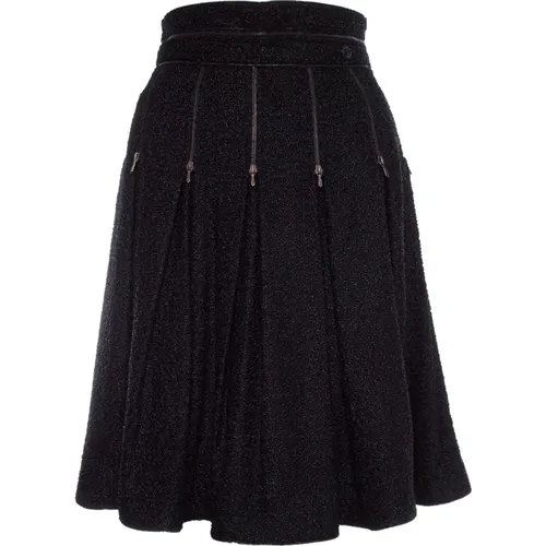 Pre-owned skirt with zippers , female, Sizes: XS - Chanel Vintage - Modalova