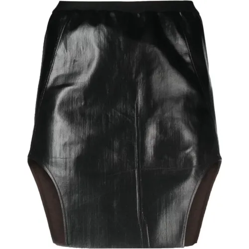 High-Waist Skirt with Cut-Out Detailing , female, Sizes: S - Rick Owens - Modalova