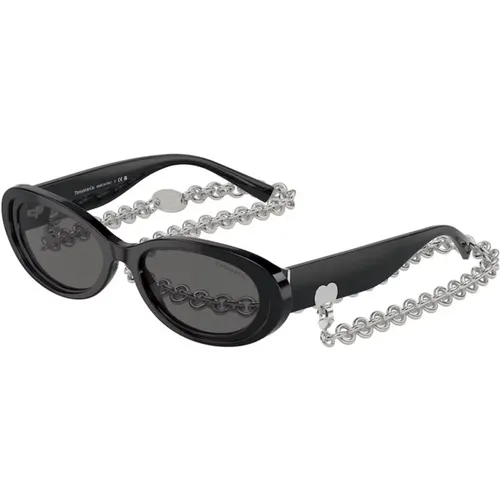 Stylish Sunglasses with Dark Grey Lenses , unisex, Sizes: 54 MM - Tiffany - Modalova