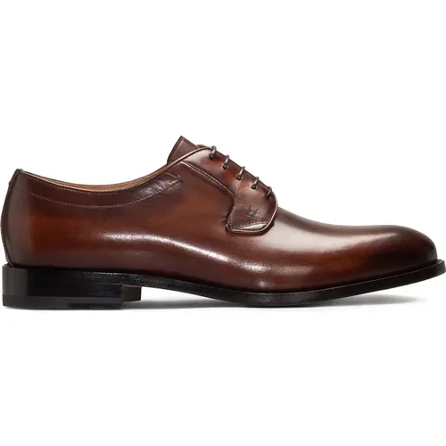 Brauner Leder Derby Schuh , Herren, Größe: 42 1/2 EU - Moreschi - Modalova