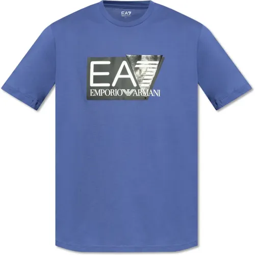 T-shirt with logo , male, Sizes: M, 2XL - Emporio Armani EA7 - Modalova