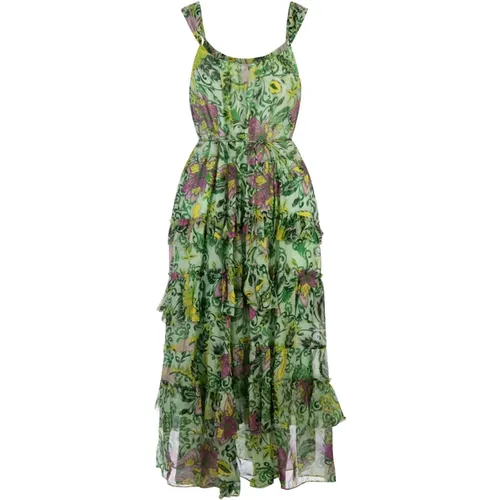 Grünes Garten Paisley Midi Kleid , Damen, Größe: XS - Diane Von Furstenberg - Modalova