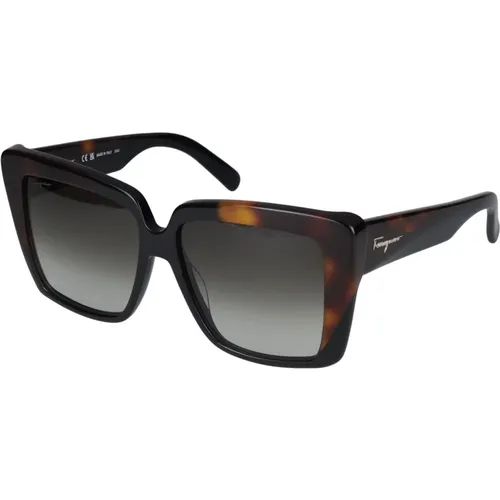 Stylische Sonnenbrille SF1060S,Sonnenbrille,Graue Marmor Sonnenbrille mit Grauem Schatten - Salvatore Ferragamo - Modalova