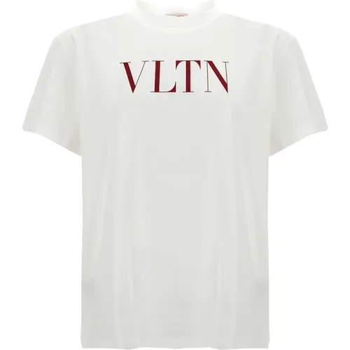 Vltn Print Crew Neck T-shirt , male, Sizes: M, S, L, XL - Valentino Garavani - Modalova