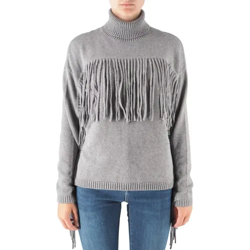 Oversize Pullover mit hohem Kragen und Fransen - Replay - Modalova