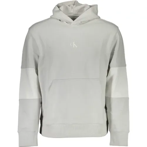 Hooded Sweatshirt Grey Long Sleeve Contrast , male, Sizes: XL - Calvin Klein - Modalova