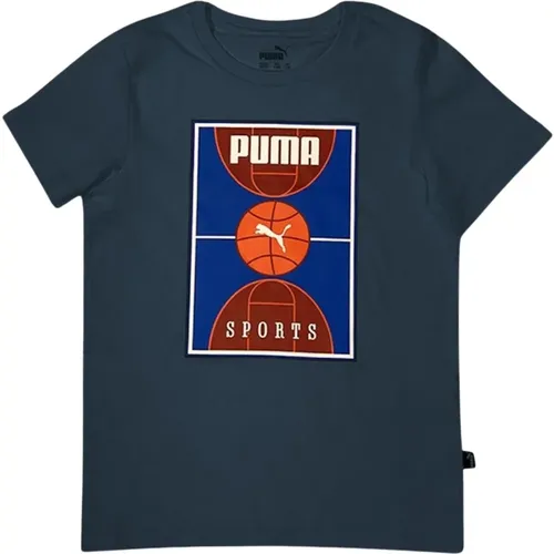 Blaues Baby Mädchen T-Shirt mit Druck - Puma - Modalova