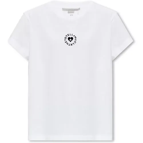 T-shirt with logo , female, Sizes: 2XS, L, M, S, XS - Stella Mccartney - Modalova