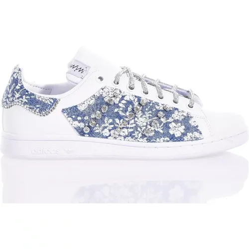 Customized Womens Sneakers Silver Light Blue , female, Sizes: 7 2/3 UK, 8 1/3 UK, 3 2/3 UK, 6 1/3 UK, 4 1/3 UK, 7 UK, 3 UK, 2 1/2 UK, 5 UK, 5 2/3 UK - Adidas - Modalova