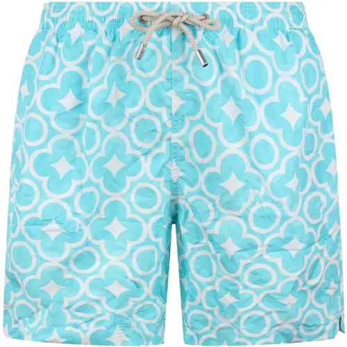 Geometrische Majolic Badeshorts , Herren, Größe: XL - MC2 Saint Barth - Modalova