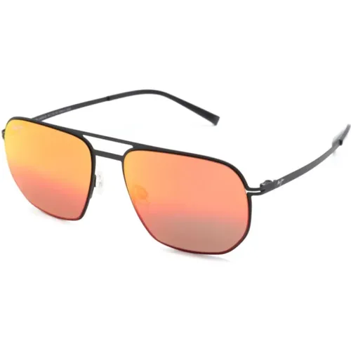 Schwarze Sonnenbrille für den täglichen Gebrauch , Herren, Größe: 55 MM - Maui Jim - Modalova