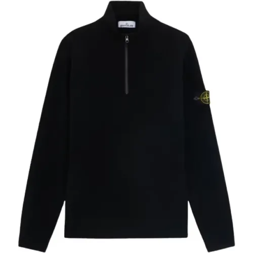 RWS-zertifizierter Woll-Halbzip-Sweater , Herren, Größe: XL - Stone Island - Modalova