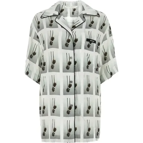 Stilvolles Viskose-Pyjama-Shirt , Damen, Größe: XS - Palm Angels - Modalova