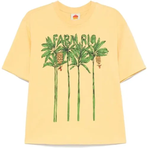 Gelbes Bananen Grafik Print T-shirt , Damen, Größe: M - FARM Rio - Modalova