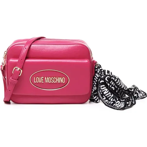 Magenta Bag with Attached Scarf , female, Sizes: ONE SIZE - Love Moschino - Modalova