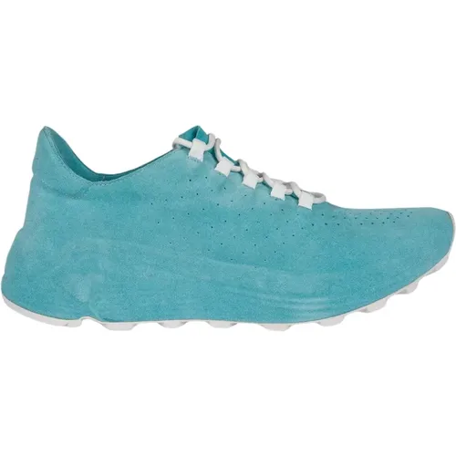 Hellblaue Wildleder Matrix Sneakers , Damen, Größe: 40 EU - DEL Carlo - Modalova