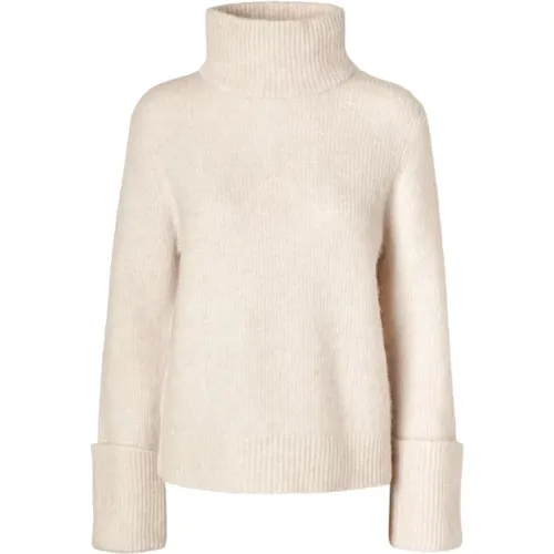 Hoher Hals Strickpullover - Birch Melange - Selected Femme - Modalova