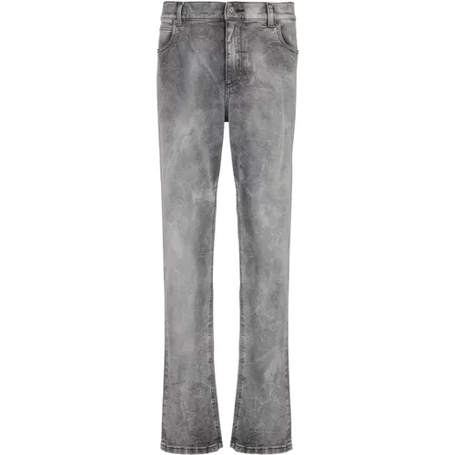 Graue Denim Regular-Fit-Jeans - Balmain - Modalova
