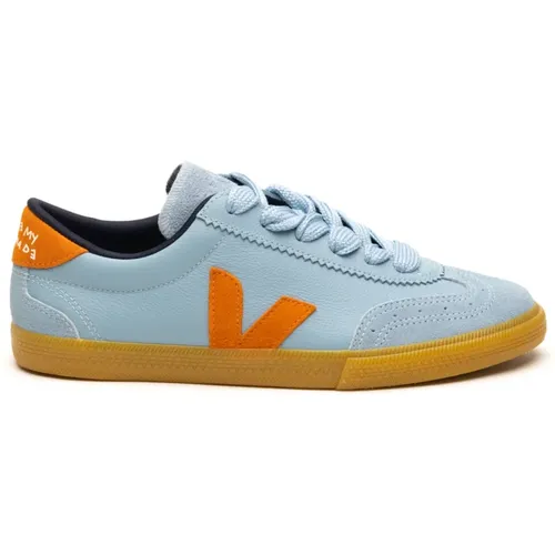 Hellblaue Sneakers Volley , Damen, Größe: 39 EU - Veja - Modalova