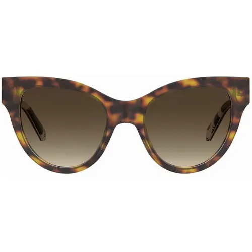 Pattern Cat-eye Sunglasses with Gradient Lenses , female, Sizes: 50 MM - Love Moschino - Modalova