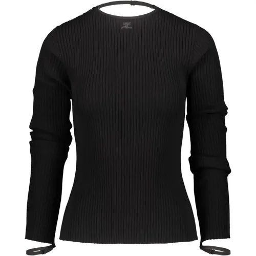 Rib Knit Sweater with Elastic Wrist , female, Sizes: S, M, L - Courrèges - Modalova