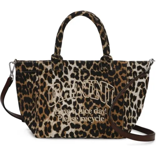 Leopard Print Shoulder Bag , female, Sizes: ONE SIZE - Ganni - Modalova