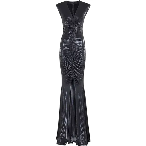 Elegantes Fishtail-Kleid mit tiefem V-Ausschnitt , Damen, Größe: XS - Norma Kamali - Modalova