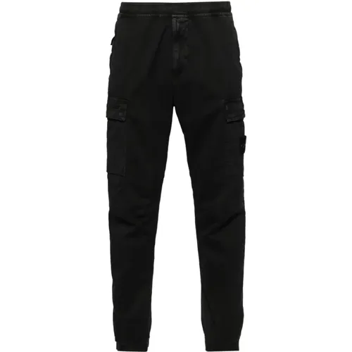 Schwarze Freizeitkleidung für Männer,Moderne Tapered Hose - Stone Island - Modalova