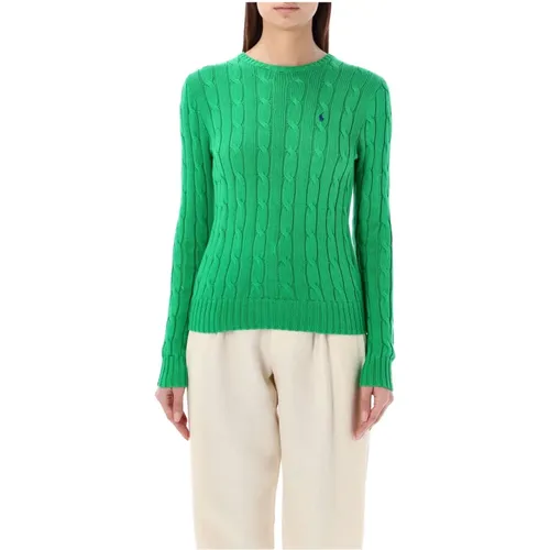 Grüner Cable-Knit Crewneck Sweater , Damen, Größe: XL - Ralph Lauren - Modalova