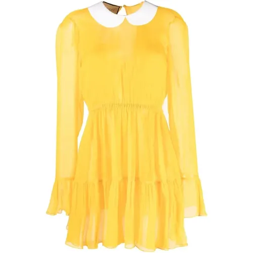 Canary Silk Blend Mini Dress , female, Sizes: XS, S - Gucci - Modalova