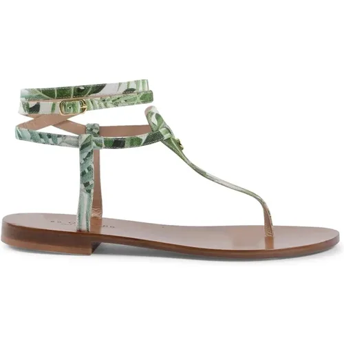 Tropische Print Capri Sandalen , Damen, Größe: 35 EU - Dee Ocleppo - Modalova