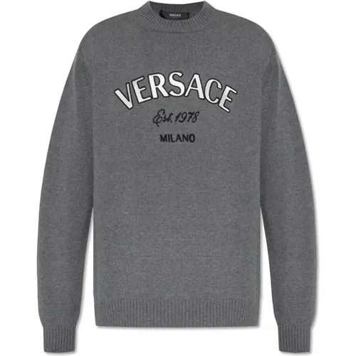 Pullover mit Logo , Herren, Größe: XL - Versace - Modalova