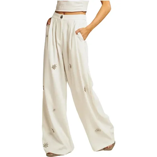 Wide Pleated Trousers , female, Sizes: L, M - Alma en Pena - Modalova