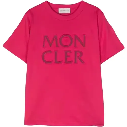 Fuchsia Kinder T-Shirt mit Logo - Moncler - Modalova