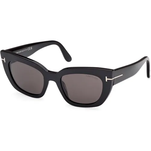 Stylische Sonnenbrille Athena Schwarz Grau - Tom Ford - Modalova