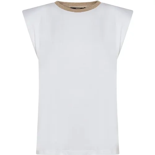 T-Shirt mit Lúrex-Hals , Damen, Größe: S - Seventy - Modalova