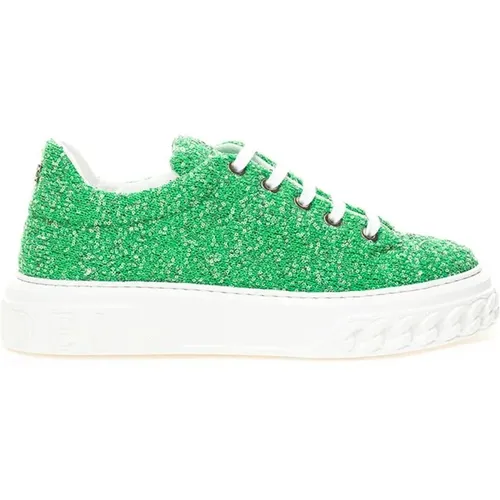 Emerald Elegance Leather Sneakers , female, Sizes: 4 UK, 7 UK, 8 UK - Casadei - Modalova