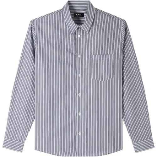 Striped Poplin Shirt , male, Sizes: M, L, XL - A.p.c. - Modalova