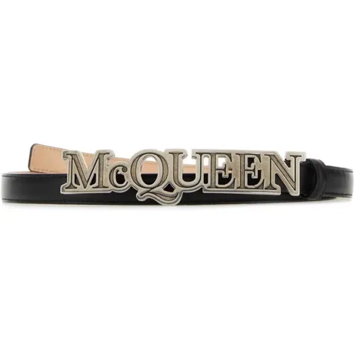 Leather Belt 2cm Height , male, Sizes: 105 CM, 90 CM - alexander mcqueen - Modalova