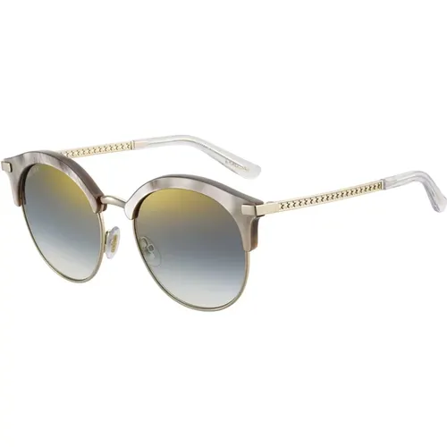 Fashion Sunglasses White/Grey Mirrored Gradient , female, Sizes: 55 MM - Jimmy Choo - Modalova