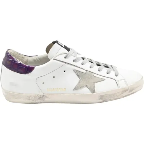 Superstar White Purple Sneakers , male, Sizes: 9 UK - Golden Goose - Modalova