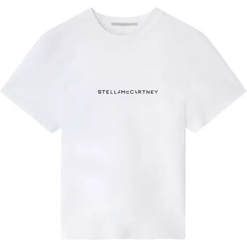 T-Shirt aus Bio-Baumwolle mit Logo-Print , Damen, Größe: XS - Stella Mccartney - Modalova