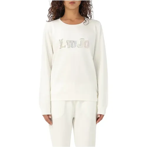 Sparkling Sweatshirt with Rhinestones , female, Sizes: M, L, XS - Liu Jo - Modalova