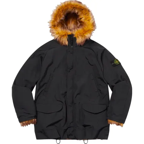 Reversible Faux Fur Parka , male, Sizes: S, L, XL - Stone Island - Modalova